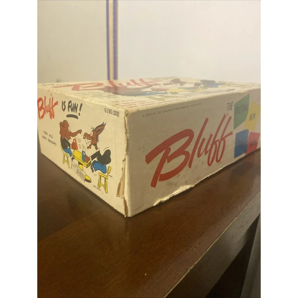 Vintage 1963 Play Bluff Dice Party Game Saalfield Artcraft Liar's Poker Complete